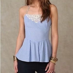 Free People Embroidered Striped Boho Halter Top 6
